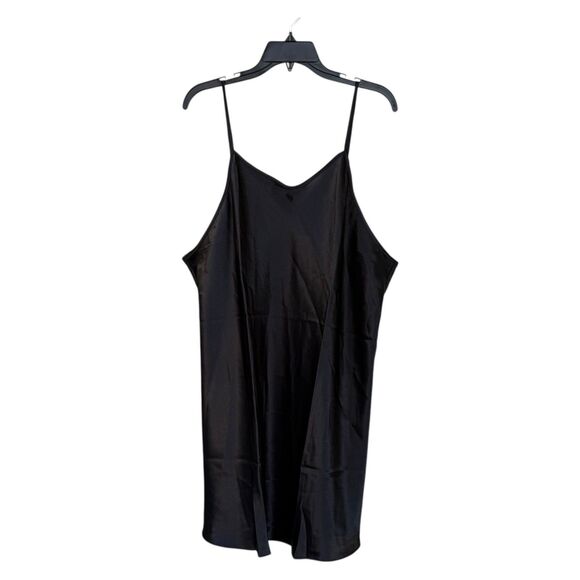 NWT Icollection Women’s Black Spaghetti Strap Nightgown Curvy Plus Size 3/4X - Picture 1 of 5